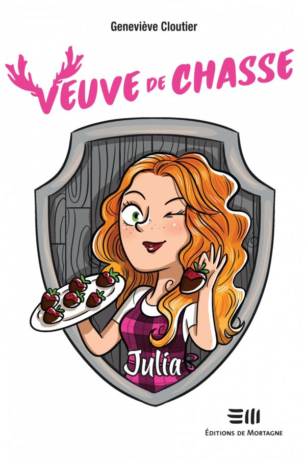 Couverture : Veuve de chasse - Julia, par Geneviève Cloutier. Roman de la collection Lime et citron, publié aux Éditions de Mortagne.