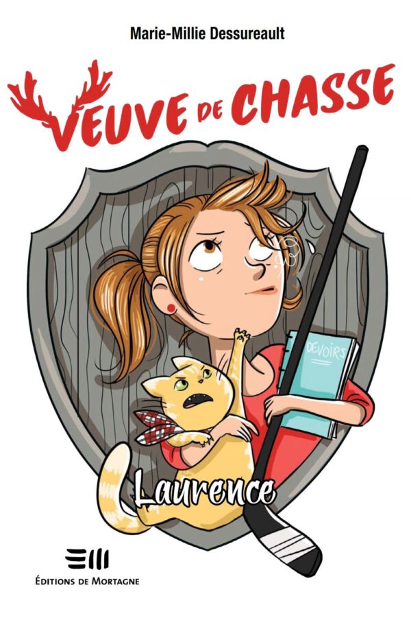 Couverture : Veuve de chasse - Laurence, par Marie-Millie Dessureault. Roman de la collection Lime et citron, publié aux Éditions de Mortagne.