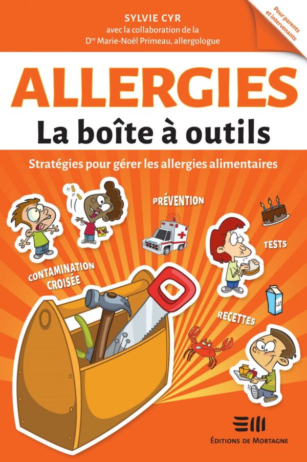Couverture : Allergies, par Sylvie Cyr. Guide pratique de la collection Boîte à outils, publié aux Éditions de Mortagne.